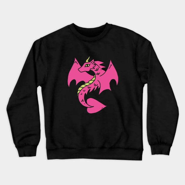 Pink Dragon Crewneck Sweatshirt by bubbsnugg